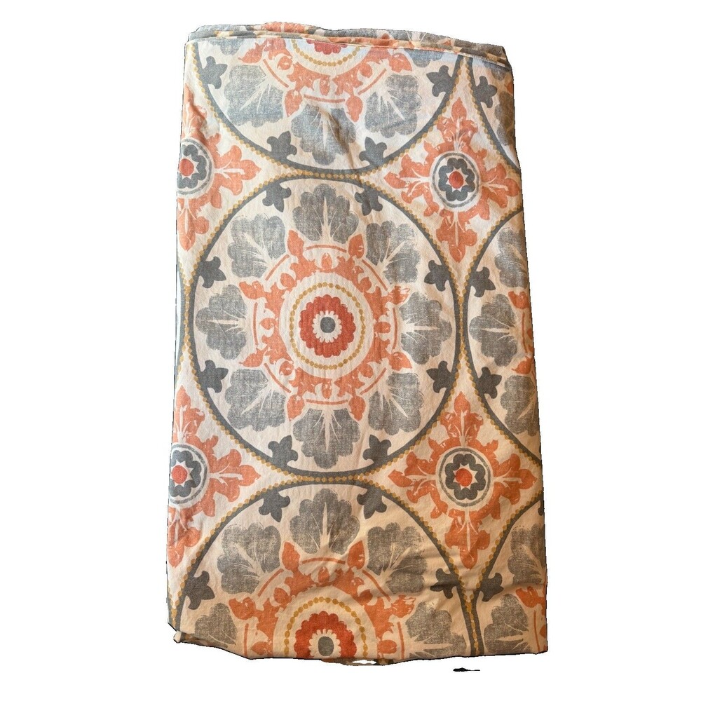 Pottery Barn Veronica Medallion King Duvet + 1 Standard Pillow Sham Orange Gray